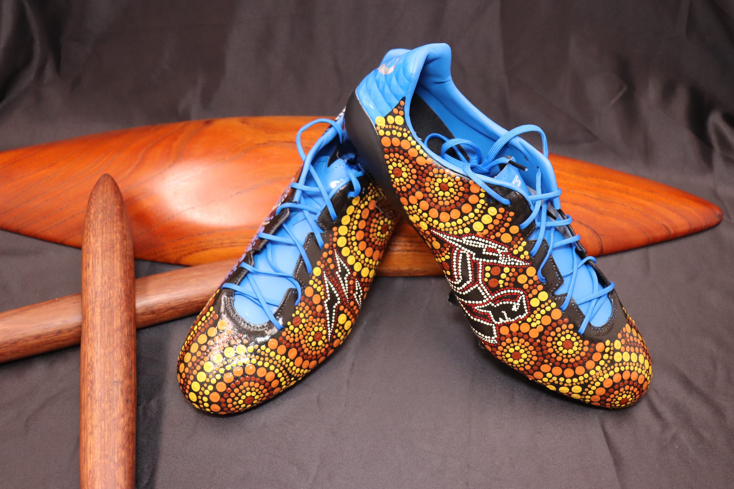 Indigenous Painting Footy Boots — Sal's Aboriginal Art ...
